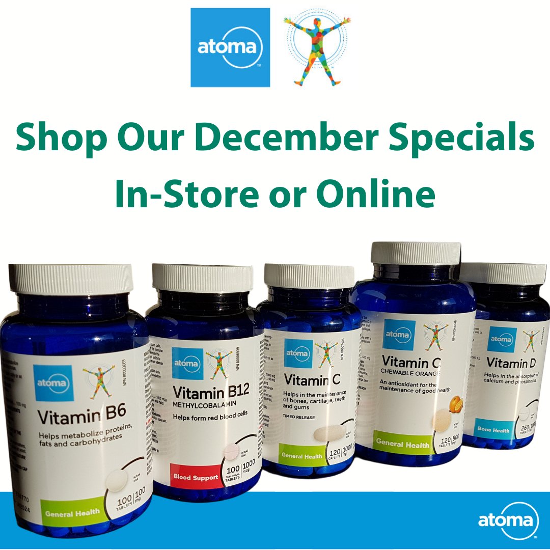HoweSoundRx's tweet image. Atoma is a high-quality products with the same active ingredients as national brands, but at lower prices.
Selected items currently on special now to Dec 31, 2020.
howesoundpharmacy.ca/product-catego…
#caringbeyondmedications #bettercare #health #sale #deals #atoma #vitamins #supplements