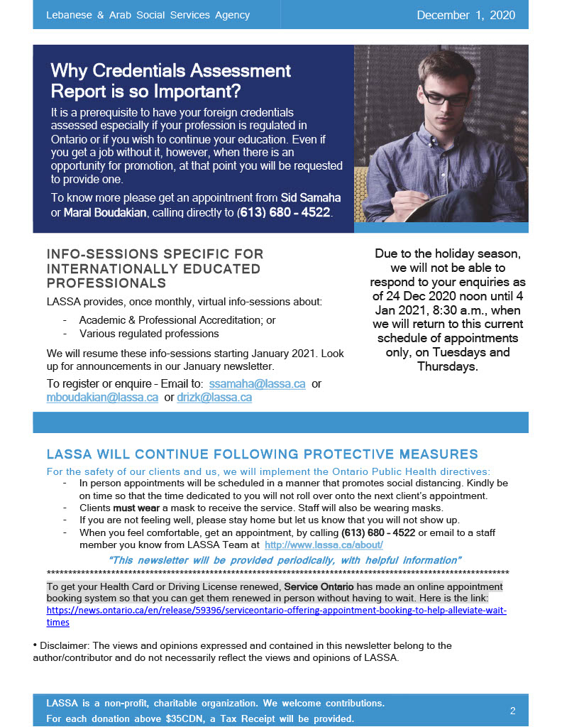 Our Newsletter
December 2020