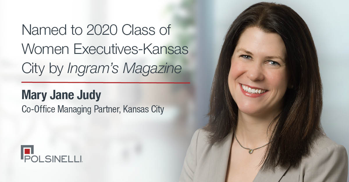 Polsinelli's tweet photo. It’s a pleasure to announce that #KansasCity Co-Office Managing Partner Mary Jane Judy has been recognized among the top businesswomen in the greater Kansas City region by @IngramsMagazine.
Read the full press release: https://t.co/jbtEvR02P2.
#WeKC #womenexecutives https://t.co/FZxXIIQptA