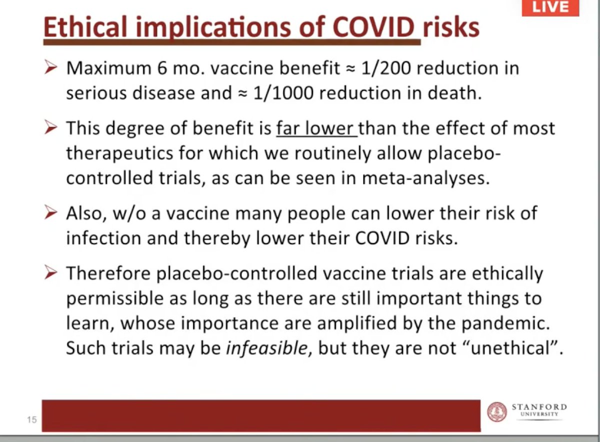 Dr Steven Godoman says future placebo controlled vaccine trials may not be unethical but they may not be feasible.