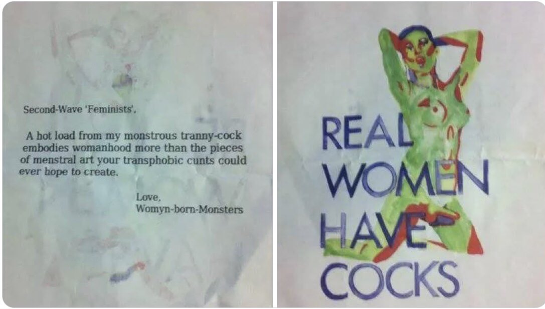 Some of them are women who know the value of having at least some female only spaces in society and have discovered they will be punished for that need, such as the women who attended Michfest via intimidation and flyers like these...