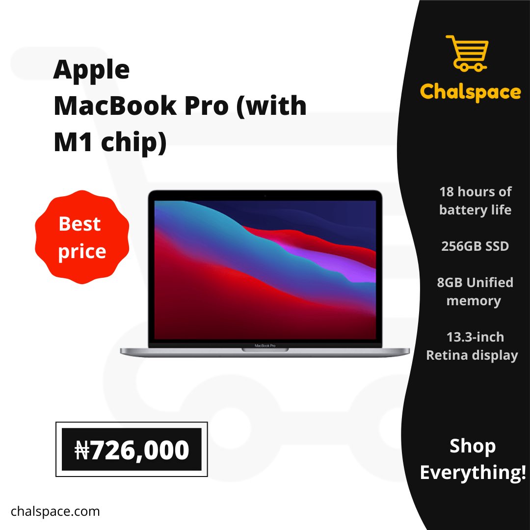 chalspace's tweet image. Presenting the 13-inch MacBook Pro with M1 chip from Apple. 

Get hold of the world’s most efficient processor in a fanless body for a powerful silent use. 

Now available on Chalspace. 

chalspace.com/product/new-ap…