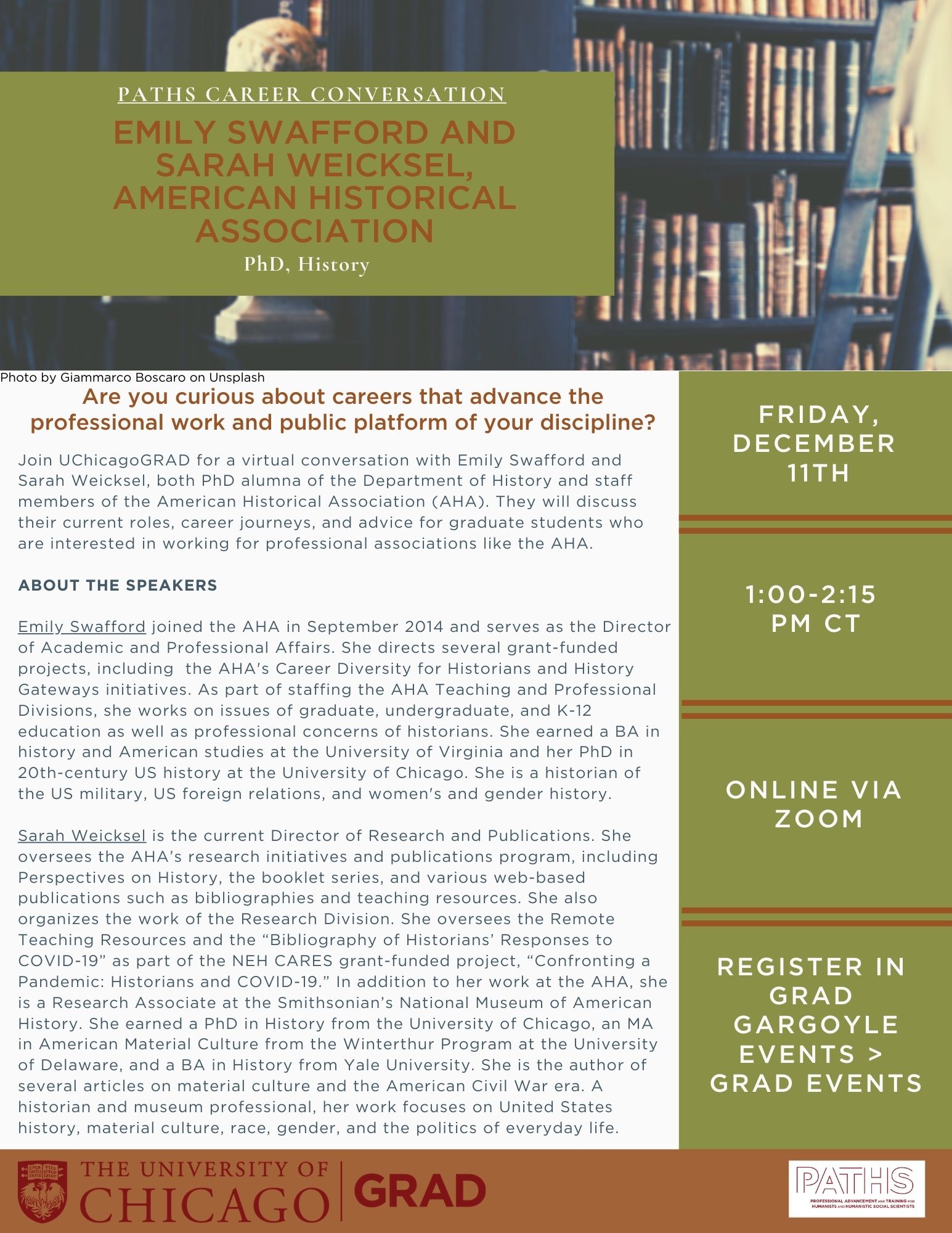 UChicago History on Twitter "Event tomorrow 1PM CST paths_uchicago is hosting a