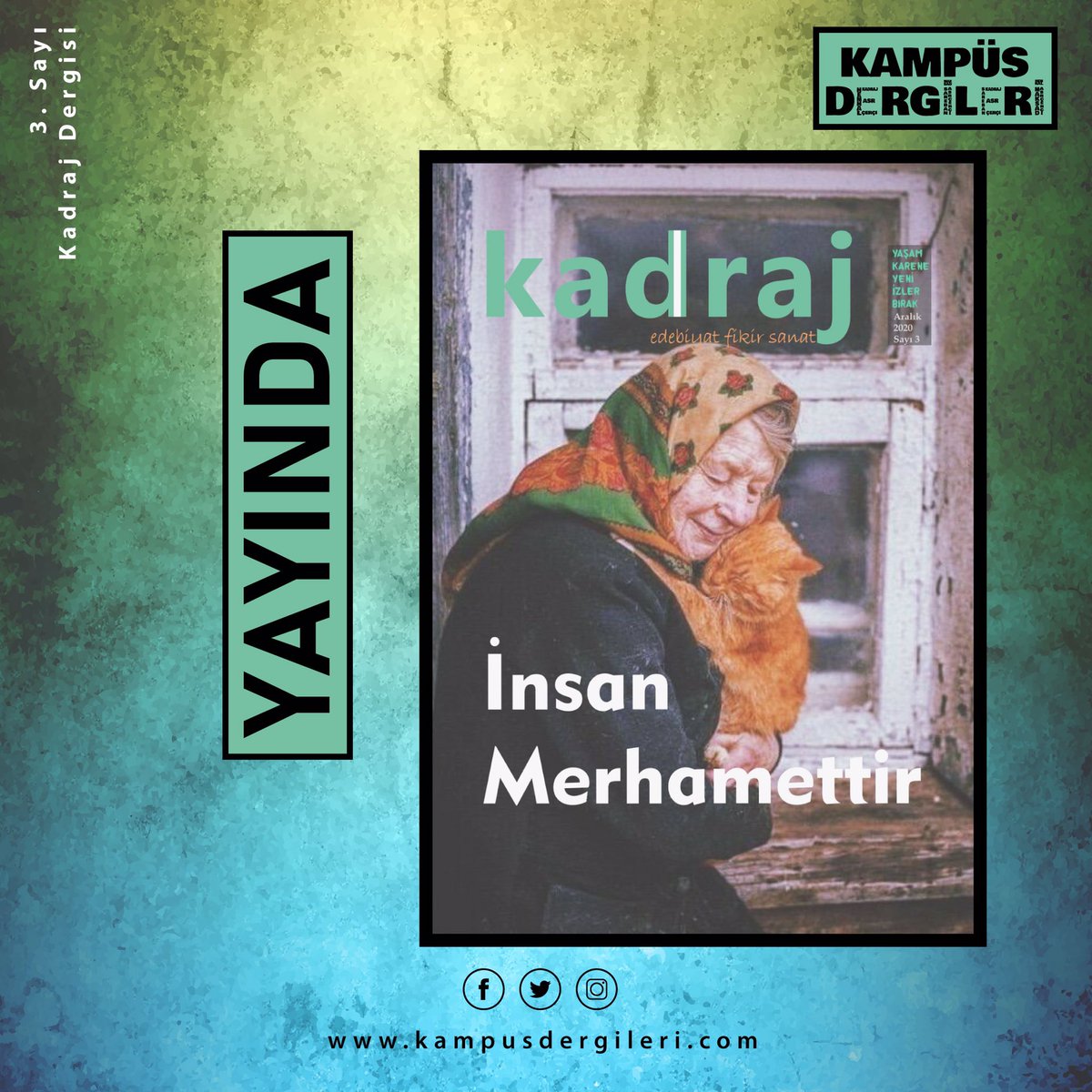 Kadraj Dergi’nin üçüncü sayısı çıktı 🔊 Son sayımızda sizleri birbirinden güzel yazılar bekliyor 🥳 Dergimizin tamamına ulaşmak ve vaktinizi keyifli geçirmek için aşağıdaki linke tıklamanız yeterli 💐 Şimdiden keyifli okumalar dileriz 🤩
#dergi #edebiyat 

kampusdergileri.com/tag/kadraj-3-s…