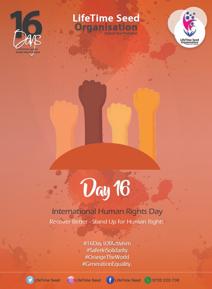 Ending the #16DaysofActivism2020  by appreciating all the grassroot CSOs and NGOs and human rights defenders that work so hard to defend people's human rights and risking their own lives.@ian_indeje @fahe_k @terahkeith @FHOK_Kakamega @beingFao @esther_aoko @Zamara_fdn @RURlKAWA