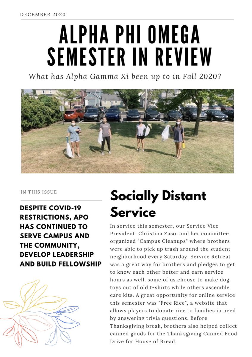 AlphaGammaXi's tweet photo. Wondering what AGX did this semester during COVID-19? Check out our newsletter! https://t.co/RRKy1lArNE