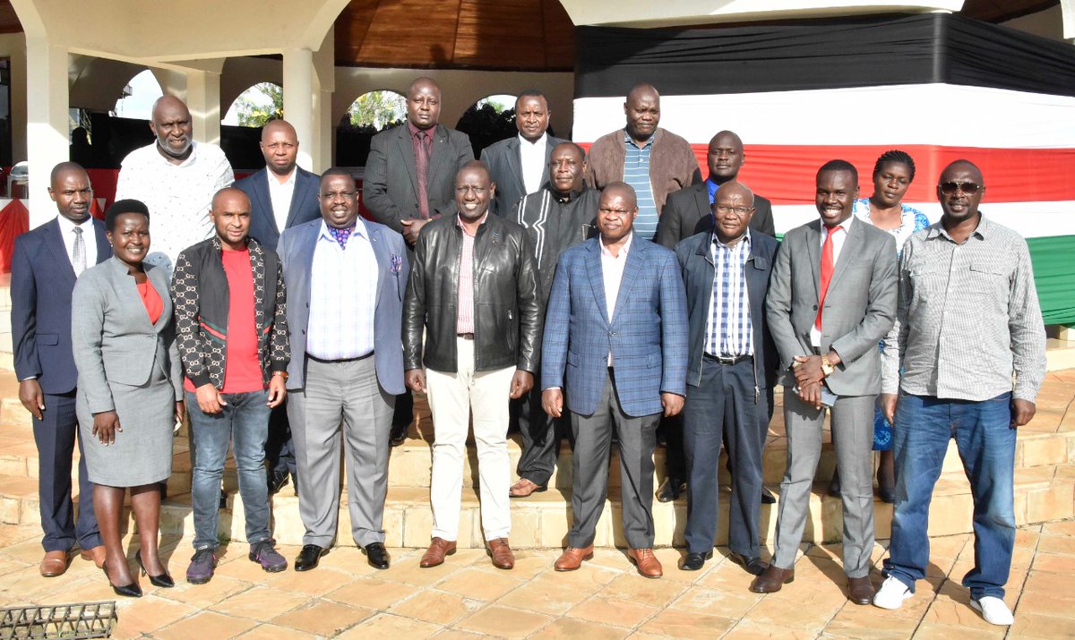 WilliamsRuto's tweet photo. Held a meeting with Kisii political and professional leaders led by Deputy Governor @Maangi, @OsoroSylvanus (S. Mugirango), Alfah Miruka (Bomachoge Chache), Charles Nyachae, Omingo Magara (PDP party leader) &amp; Daniel Manduku (former MD Kenya @Kenya_Ports), Karen, Nairobi County. https://t.co/m6tZhwsxf9