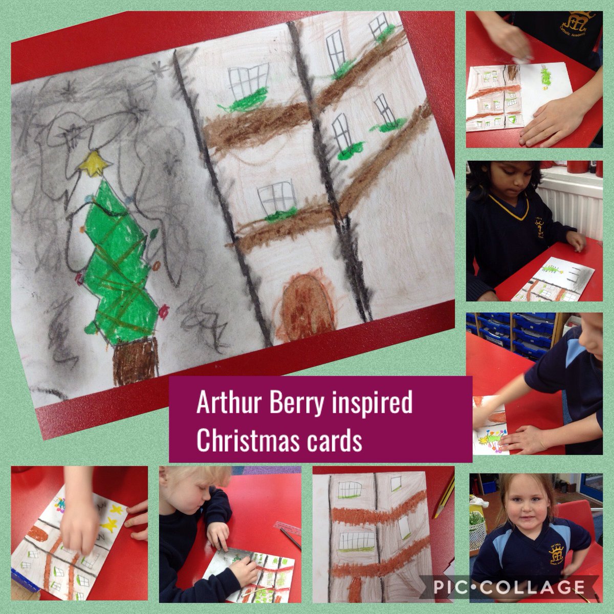 OLCAFenton's tweet photo. Arthur Berry inspired Christmas cards in Y2 https://t.co/aUG4xcXIvt