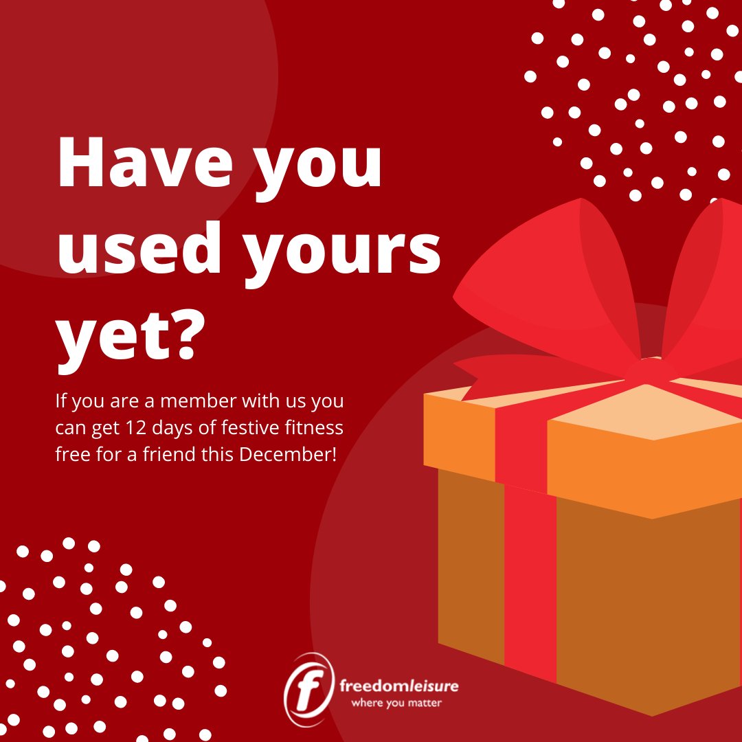Calling all members 📞

Have you made the most of your 12 days of Christmas yet? If you didn't know, you can refer a friend in December and they'll get access to the gym for twelve days, completely FREE 🎉
