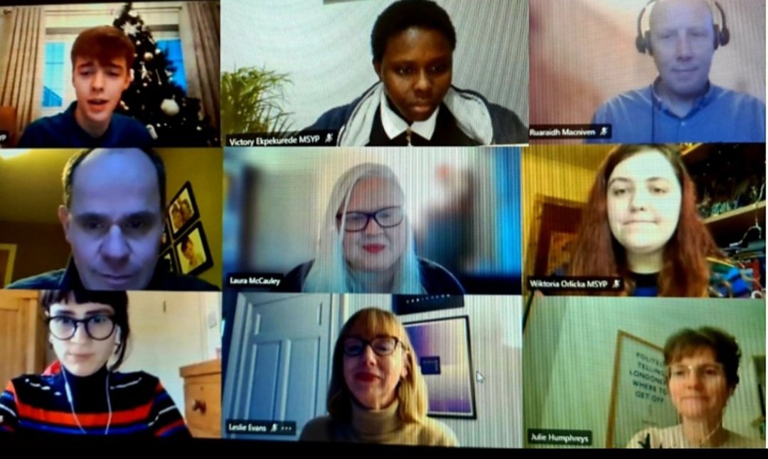 PermSecScot's tweet photo. Delighted to welcome back impassioned &amp; informed @OfficialSYP members taking over @scotgov Executive Team, sharing important insight &amp; representing views of Scotland's young people in 2020 - lived experience will help shape our future policy making #FromScotlandsYoungPeople https://t.co/ixwLPDFYym