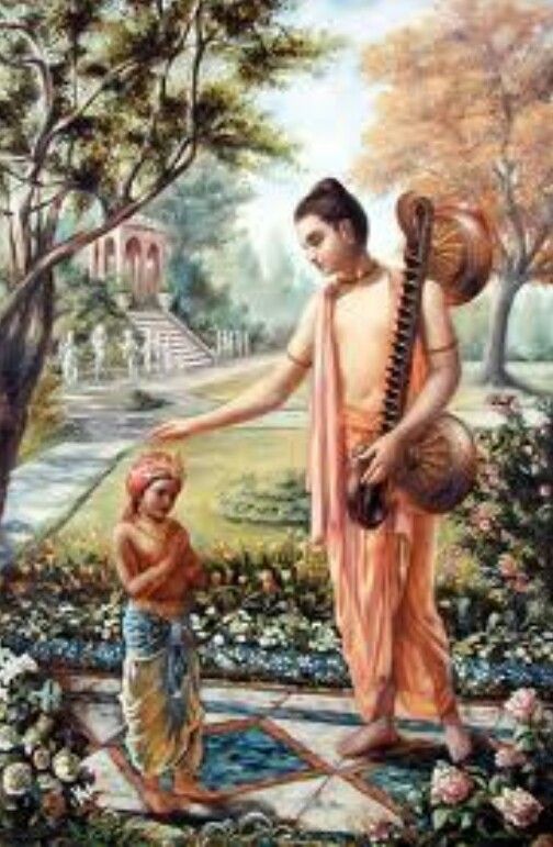 he doesn't love them as much as he do to them. She said him that he should go into Bhagwan's Sharan.After listening his mother he left his home and went to Yamuna bank while he was going there he also met to devrishi Narad muni,