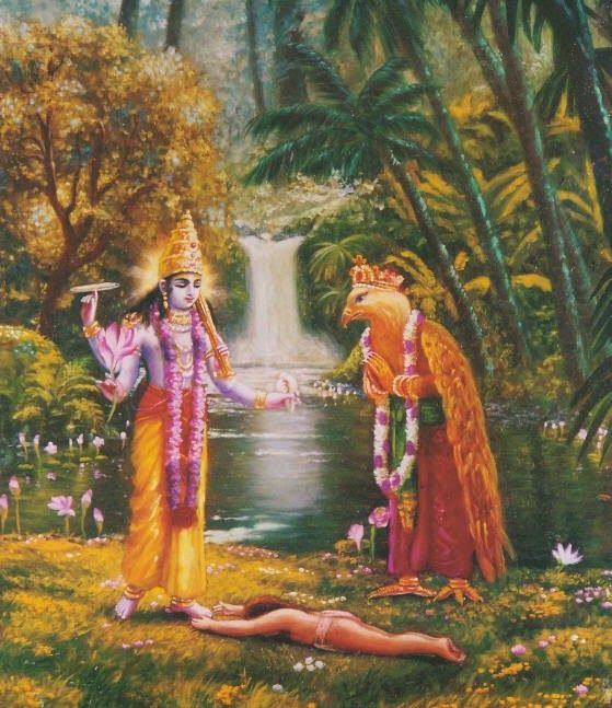Narad muni tried to convince him to return his home but he didn't listened, then Narad muni gave him Mantra Gyan.Dhruva started doing Tapa there on the banks of Yamuna. Bhagwana Narayana was pleased by his devotion and dedication.