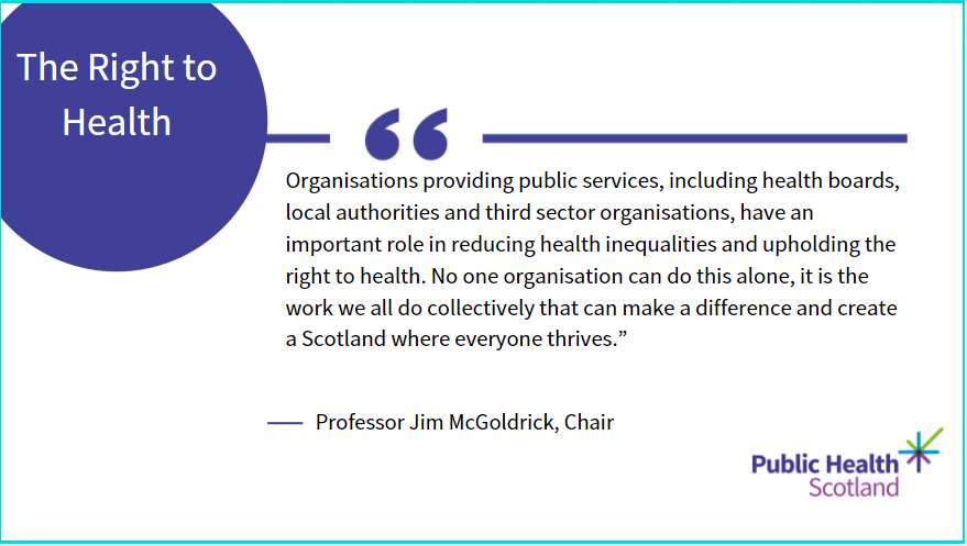 P_H_S_Official's tweet image. On International #HumanRightsDay we launch our Leadership for Health Inequalities Hub. It will help leaders in public services understand the breadth of action they can take as service providers, employers and procurers to uphold the right to health: 

➡️publichealthscotland.scot/news/leadershi…