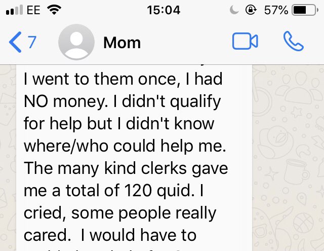 At the worst point, we had nothing, but she was grateful for the individuals who gave what they had to help us. We found temporary accommodation sleeping in an acquaintance’s conservatory (sun room if you’re N. American). (10)