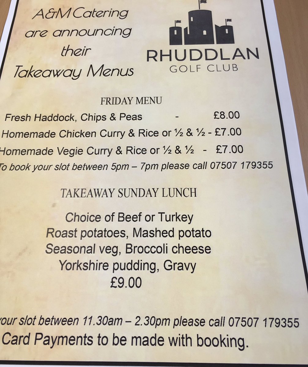 Don’t forget to book Friday/Sunday Takeaway to book your slot give us a call #thanksforyoursupport