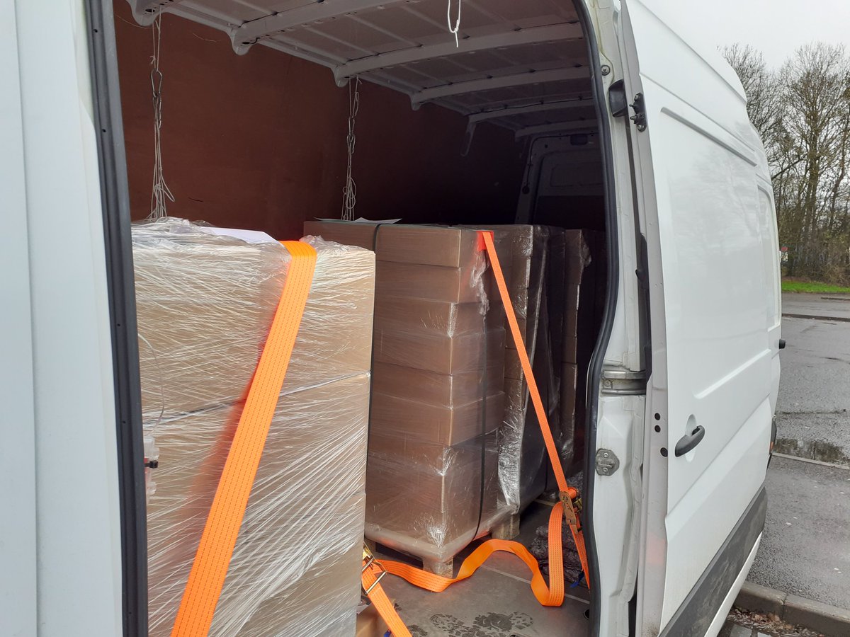 A van load of pallets from a printer going to various drops around Reading and Chelmsford.