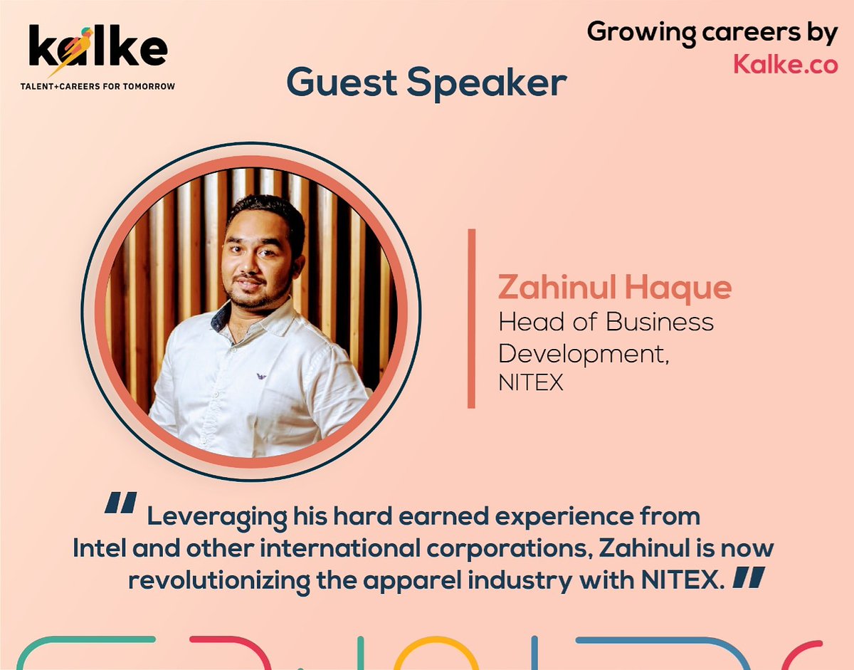 kalkeHR's tweet photo. Catch Zahinul Haque, Head of Business Development at NITEX, in the 3rd episode of Growing Careers by https://t.co/MOAVVt08NP as he shares his experience, career insights, pointers about the job interview and onboarding process, and how Kalke has aided him in getting the job. https://t.co/PZWwxhXP2P