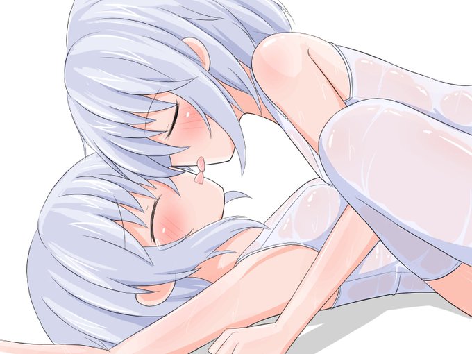 絵366号「ノエさん」
「こっちも・・・ちゅって・・・しよ❤舌出して・・・❤」
「～～ッ❤❤」

自分自身とそっくりなその少女に蹂躙される。乳首と乳首が擦れあい、割れ目と割れ目が音を立てながら擦れあう。感覚を共有する魔法をかけられ、通常の2倍の快楽に襲われ続けるノエは抵抗することもでき 