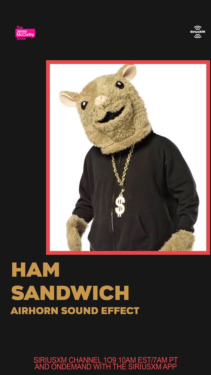 JennyMcCarthyShow (@thejennymshow) on Twitter photo If you need a pick-me-up, you’re in luck! A dead hamster that roasts the show staff is on at 11:00am EST/8:00am! <a href="/HamSand99117639/">Ham Sandwich</a> returns! If you need a pick-me-up, you’re in luck! A dead hamster that roasts the show staff is on at 11:00am EST/8:00am! <a href="/HamSand99117639/">Ham Sandwich</a> returns!