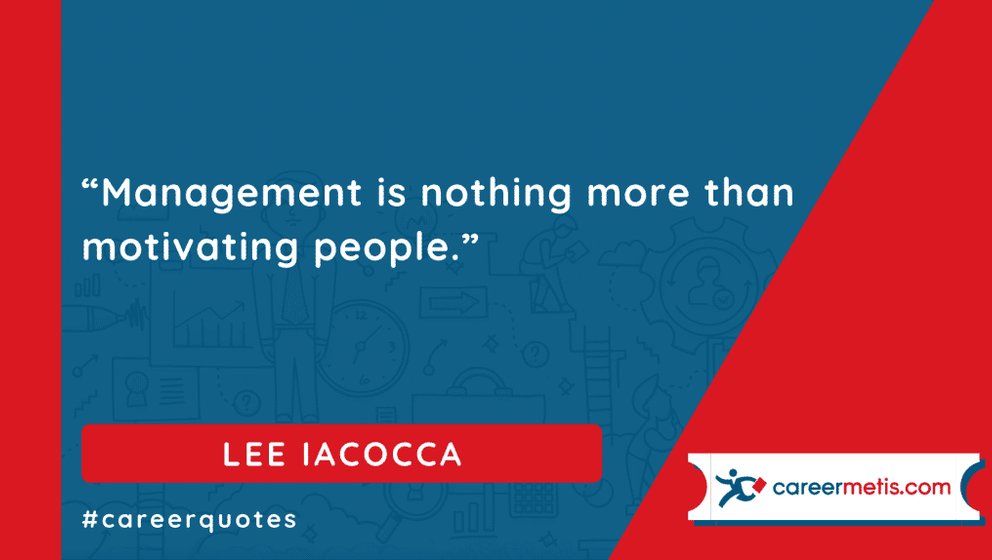 “Management is nothing more than motivating people.”  LEE LACOCCA

careerquotes
quoteoftheday #motivation #success #inspiration #business #entrepreneur #careers #careeradvice #goals #mindset #successful