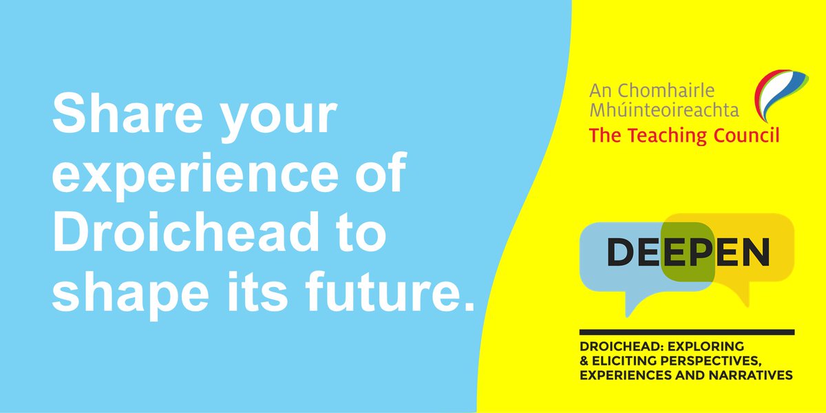 TeachingCouncil's tweet photo. Were you an NQT in 2016/17, 2017/18, or 2018/19? Did you complete the Droichead Professional Induction Process?  If so, your story is important to us. The @DEEPEN_Project survey is in schools now. We want to hear from you! https://t.co/GNaoS9V6ea @IPPN_Education https://t.co/ZDBEQCccNg