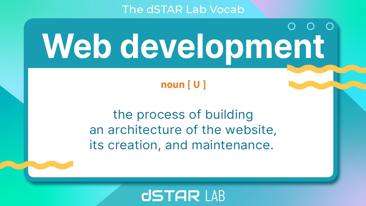 dSTARLab's tweet image. Learn what&apos;s #webdevelopment with #dSTARLabVocab.👇🏻

#vocabulary #english #learnenglish #grammar #ielts #englishvocabulary #englishteacher #vocab #englishlearning #webdevelopment #webdesign #webdeveloper #html #website #coding #programming #css #javascript