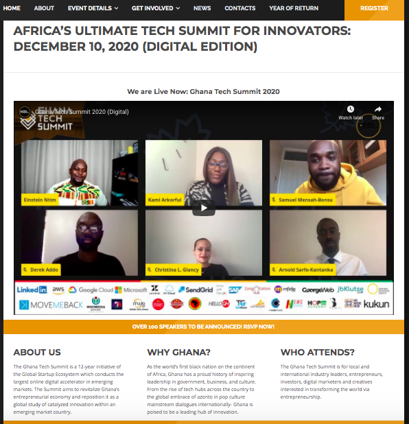 ghanatechsummit's tweet photo. We are live now! Access the summit livestream via our website https://t.co/V4PYfgnCLi Currently live is our First panel: How Diaspora Can Initiate Impact in Ghana: Perspectives From the Ghana Tech Summit Team
#ghanatechsummit 
@ArnoldSarfo @einsteinntim https://t.co/Cwm1DwMj4g