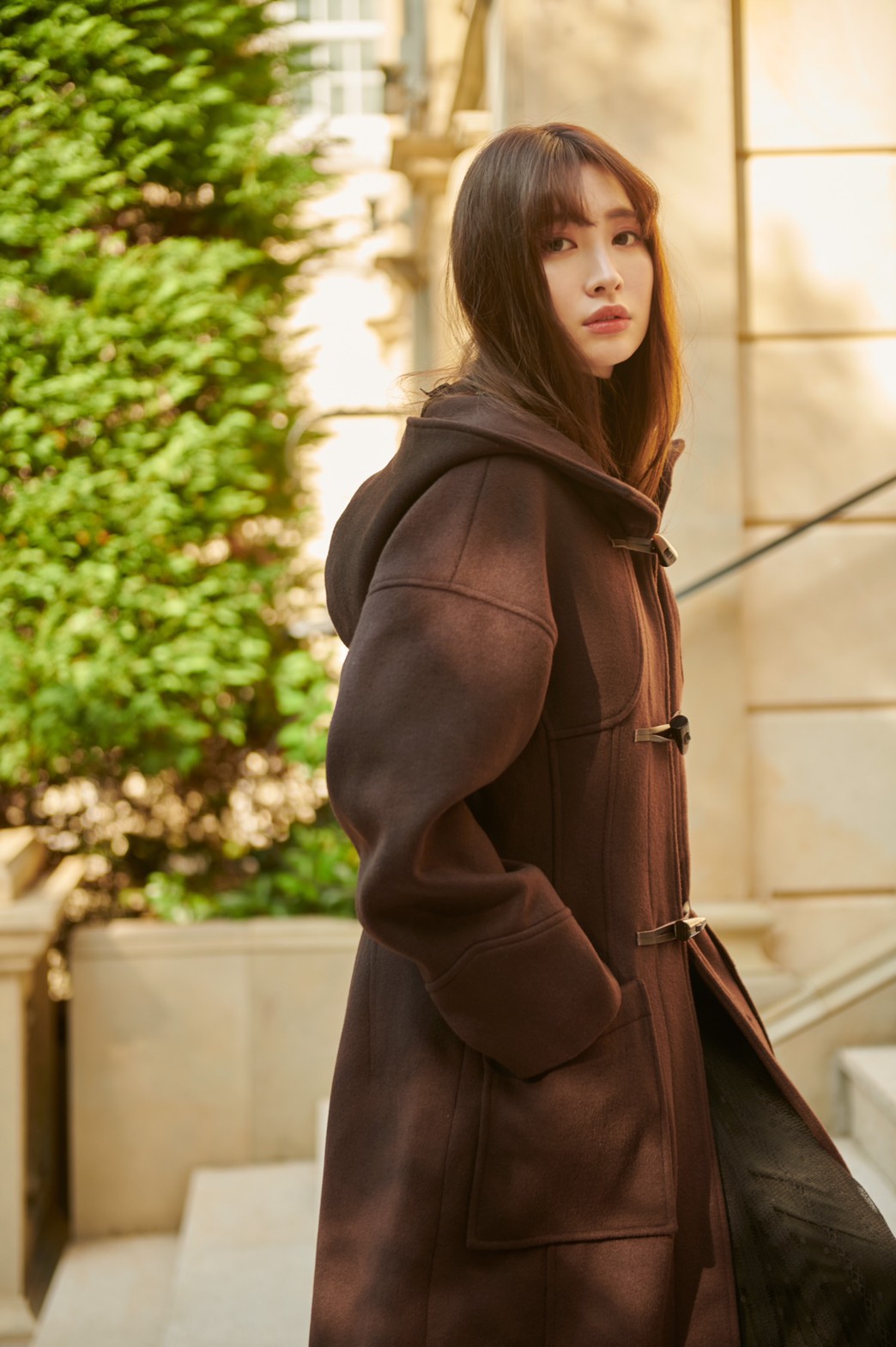 完売品】herlipto Long Fitted Duffle Coat-