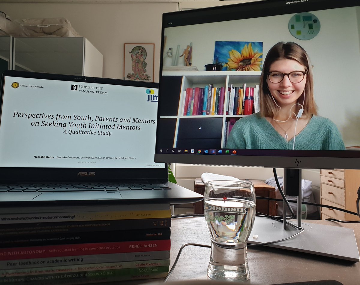 Natasha presenteerde vandaag (vanuit huis) bevindingen over de wensen van jongeren bij het zoeken van een JIM. Ze heeft daarvoor 36 interviews met deelnemers van het GRIP-onderzoek geanalyseerd. Benieuwd naar de inzichten? Houd dit account in de gaten of mail naar grip@uu.nl.