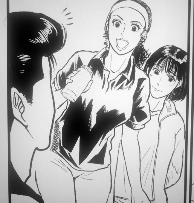 今描いてる漫画の一コマ

彩子さんと晴子ちゃんに声をかけられる洋平くん 