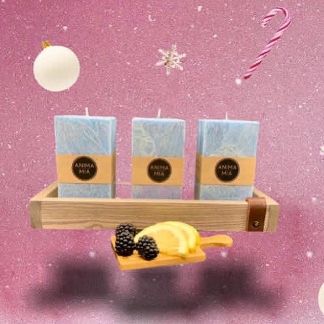 GiftsMia's tweet photo. Wishing you a #merrychristmas from all here at #animamiacandles. We present to you our solid handmade #ashwood tray with 3 x 13 cm #bergamot blackberry and lemon. All products vegan &amp; eco friendly the set is £85 including postage and packaging. visit https://t.co/xyn1EX5rtD https://t.co/f4ToEGryI5