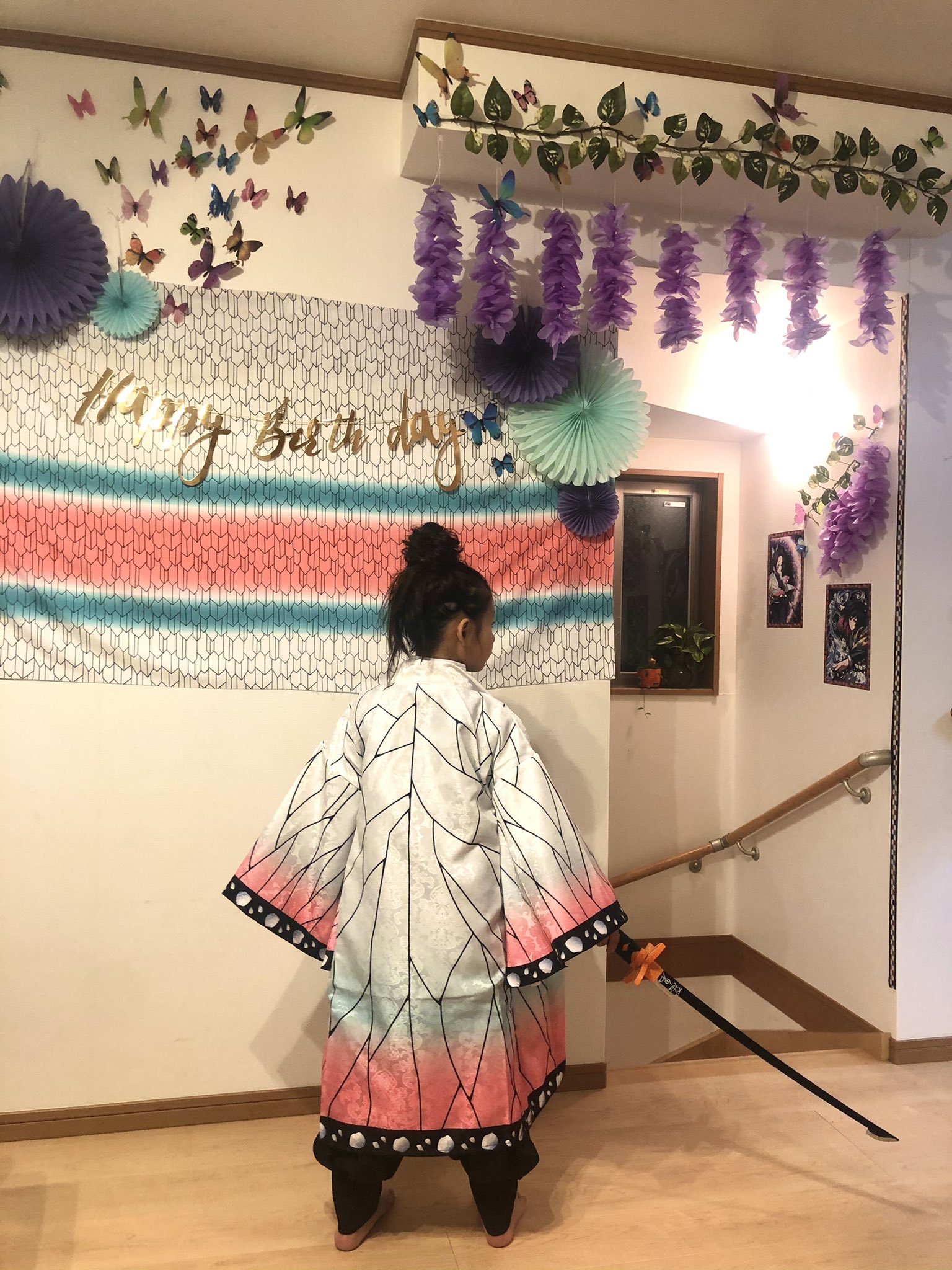 アルコ ピース平子 Ar Twitter 娘の7歳のお誕生日 リクエストは胡蝶しのぶスペシャル ママが徹夜で作ってくれた藤の花 がポイント 鬼と共に 悪い虫も全て払ってしまえ T Co Ismnwy4et0 Twitter