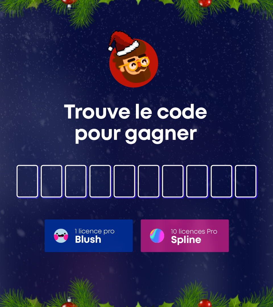 BastiUi's tweet photo. 🎁 CONCOURS DE NOËL 🎁

Je vous fait gagner :
• 1 licence @blushdesignapp 
• 10 licences @splinetool 

Comment participer ?
▶️ https://t.co/udJb39TLNY

Les règles sont expliquées dans cette vidéo, alors va les écouter et trouve le code à 10 chiffres pour gagner 🎉 https://t.co/bOllDAAQOg