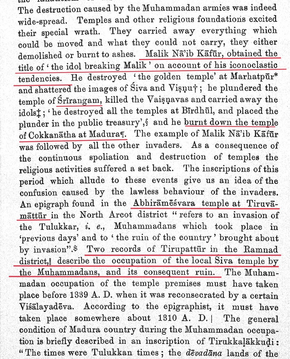 It is during this 35 odd years that some of the worst kind of savagery was unleashed. Especially on Hindus of Dakshina Bharat. Barbarian kafur undertook his temple breaking campaign during this period. Almost every single major temple town in Tamil Nadu was ransacked. (2)