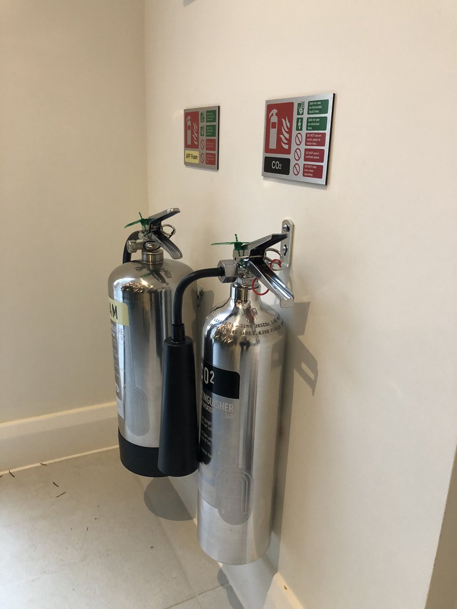 CityFireGlos's tweet photo. We have started the installation of over 100 chrome fire extinguishers and chrome ID signs at this beautiful retirement development in Stow on the Wold. Set over three phases, with phase 1 now complete ✅ https://t.co/oUVvS2Dj8L