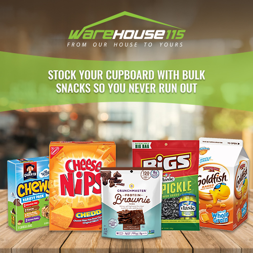 Warehouse115's tweet photo. Working from home has moved the breakdown to our kitchens. Are you wondering what to eat? We’ve got you covered. Choose from tasty, dry, #bulksnacks like crackers, granola, and dill pickle sunflower seeds. Find your new favorite snack here> https://t.co/bNduBqU8JR https://t.co/iAixIdXwax