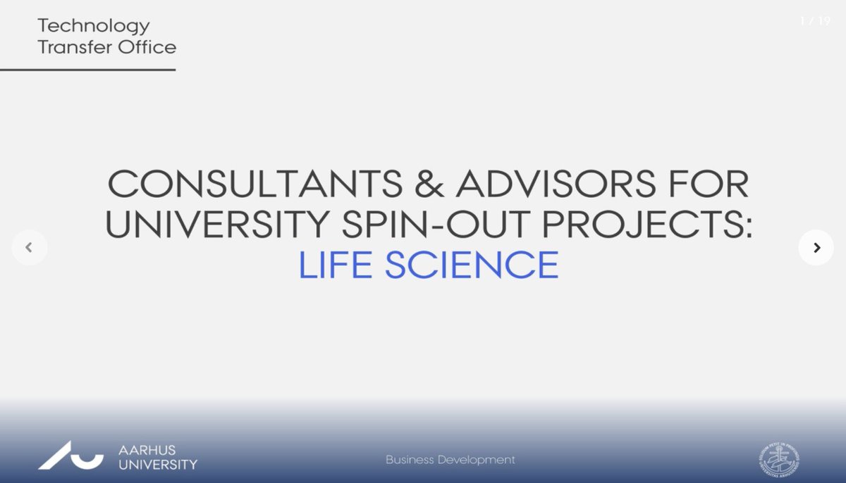eoingalligan's tweet image. If you're an EU-based #drugdiscovery consultant focused on #regulatory affairs,  #preclinicaldevelopment or more - please check #aarhusuni TTO consultant network [tinyurl.com/y2g3792h]. 
 
Help us with #teambuilding. DM me if interested.
#techtransfer