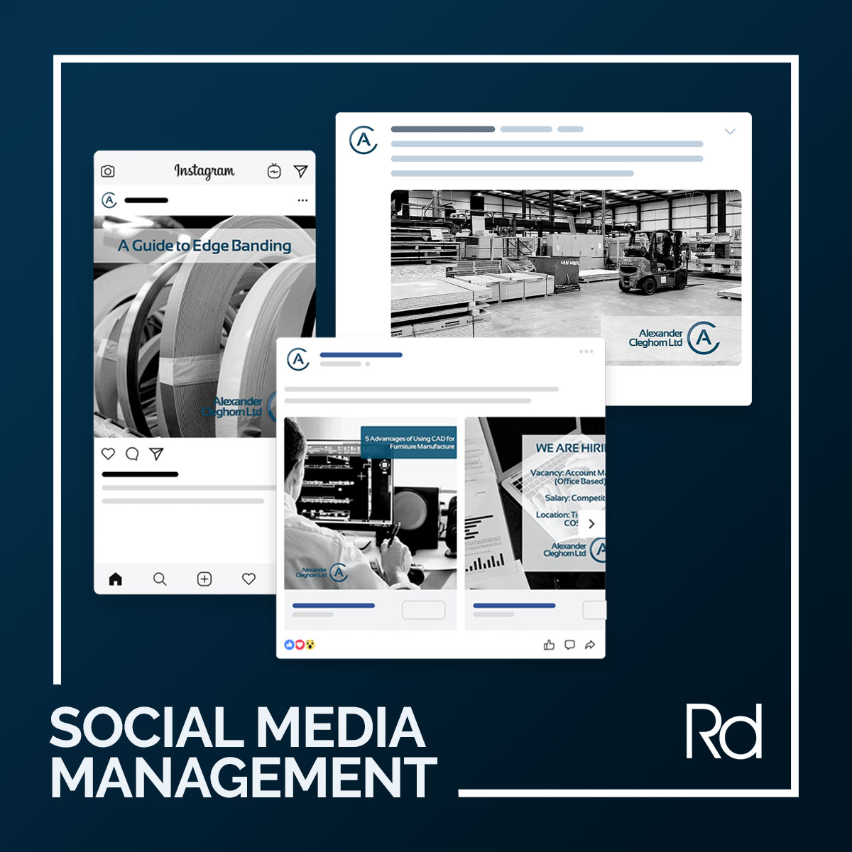 _RdDesign's tweet image. By managing and creating unique content for our latest client @alexander_cleg &apos;s social accounts, we free up their time in order for them to focus on what they do best.

Contact us for more information #digitalmarketing #socialmediamanagement #socialmedia #marketing