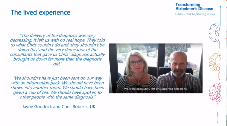 ALV_Olivier's tweet photo. Clear call to action by @PaolaBarbarino for a more person-centered journey in care, treatment and support for #people with #dementia. I think that more collaboration between the biomedical perspective and the psychosocial perspective are key in this challenge.

#ADI2020 https://t.co/UioFWZ8w0F