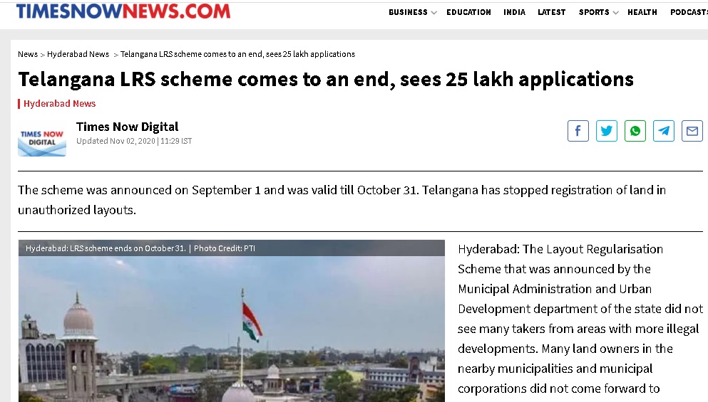 3/nEarlier lot of Plot Layout made in the capacity of gram panchayat and municipalities. Now TRS Let state Govt made a GO to asking to legalise all plots(lacks of plots state wide) Pay Huge Fee and legalizeas per some sources some 2,50,000 Lacks applications received & more...