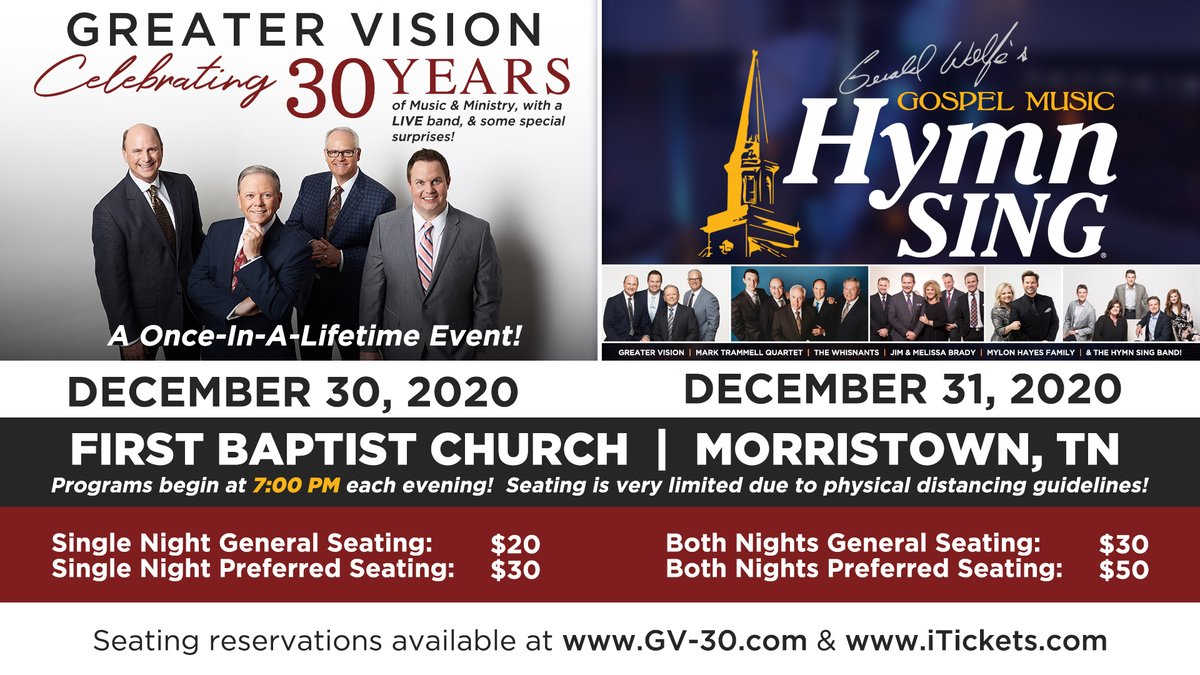 GMHymnSing's tweet image. Yes!  We are having a New Year's Eve Gospel Music Hymn Sing!  It'll be a part of @greatervision 's 2-Day Anniversary Celebration!  Seating is limited and physically distanced.  Reserve your space at gv-30.com !