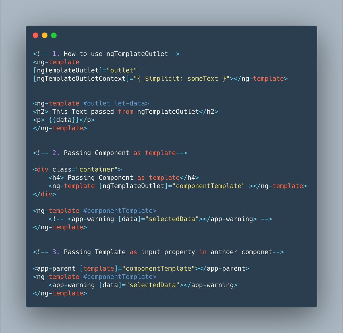NaveensinghMtp's tweet image. Day 1

In Angular using ngTemplateOutlet to Insert Templates in Various Sections on Page

 #14daysbreakloop
 #100DaysOfCode via @100daysofcodes