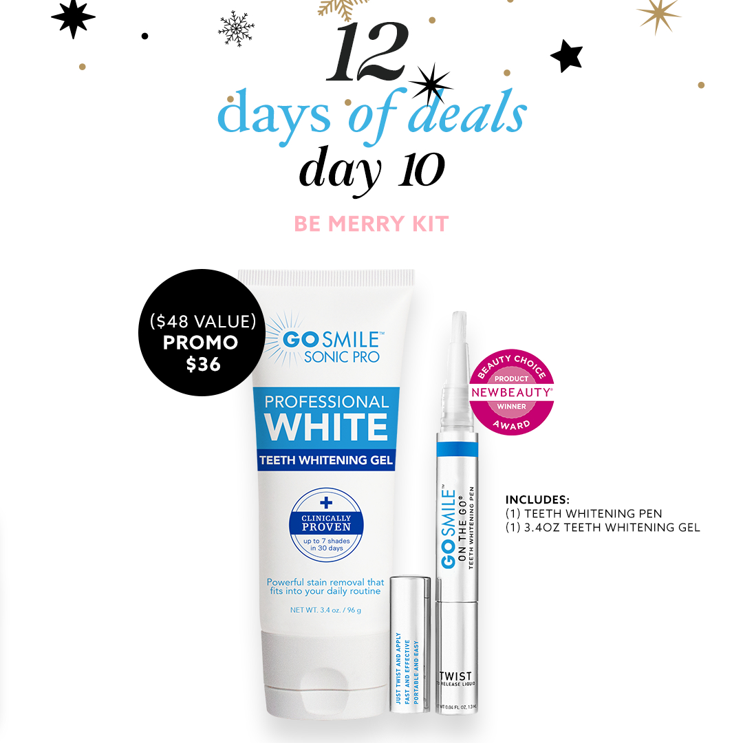 GoSmile's tweet image. Day 10 of our 12 Days of Deals with exclusive Holiday Kits. Maintain your pearly whites with this power duo. 🌟🌟 #ChristmasCountDown
#ChristmasPresents
#ChristmasTradition
#ChristmasTree
#Decorating
#Christmas2020
#teeth
#teethwhitening 
#whiteteeth 
#teethwhitener
#tisthese