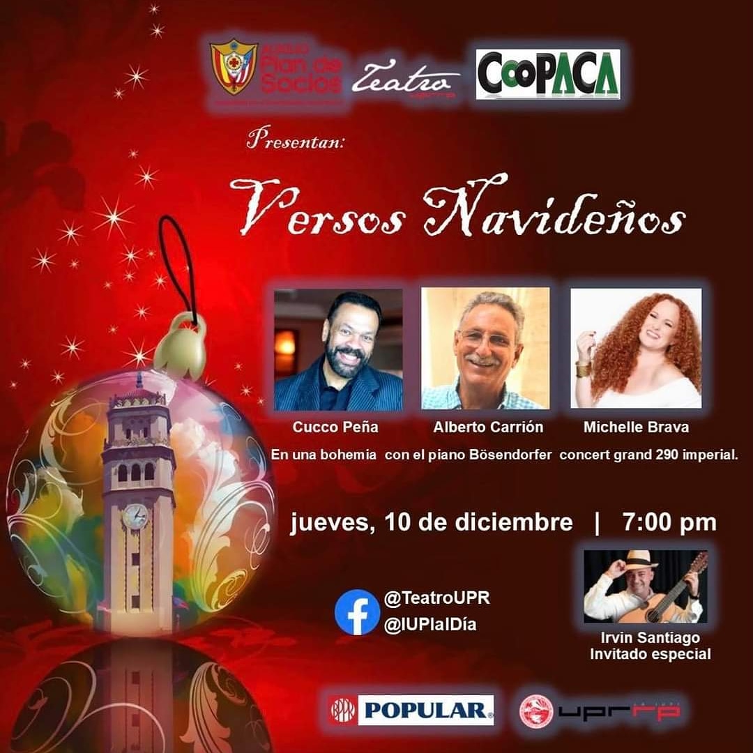 michellebrava's tweet photo. ¡Esta noche! 7pm ¡Que emoción! #bohemia #versosnavideños #acantar #aserfeliz #navidad #iupi #teatroUPR #blessed #vidauna https://t.co/FBzrf2HQrG