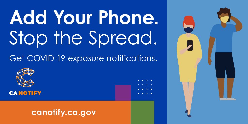 SFFDPIO's tweet photo. Use your phone to help save lives. Sign up for #COVID19 exposure notifications on your phone. Your identity is protected. Learn when you have come in contact with someone who tested positive for the virus.

#CANotify #StopTheSurge
https://t.co/m15uHPYxWq https://t.co/2DcgJsZLAK