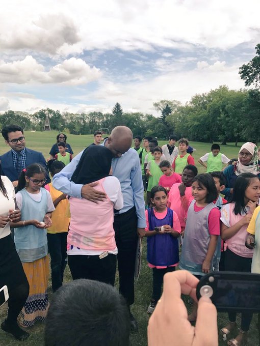 I will never forget the young girl who broke down and embraced me in  #Saskatoon at a summer camp, hosted by the International Women of Saskatoon, who told me she finally felt safe in her new home.