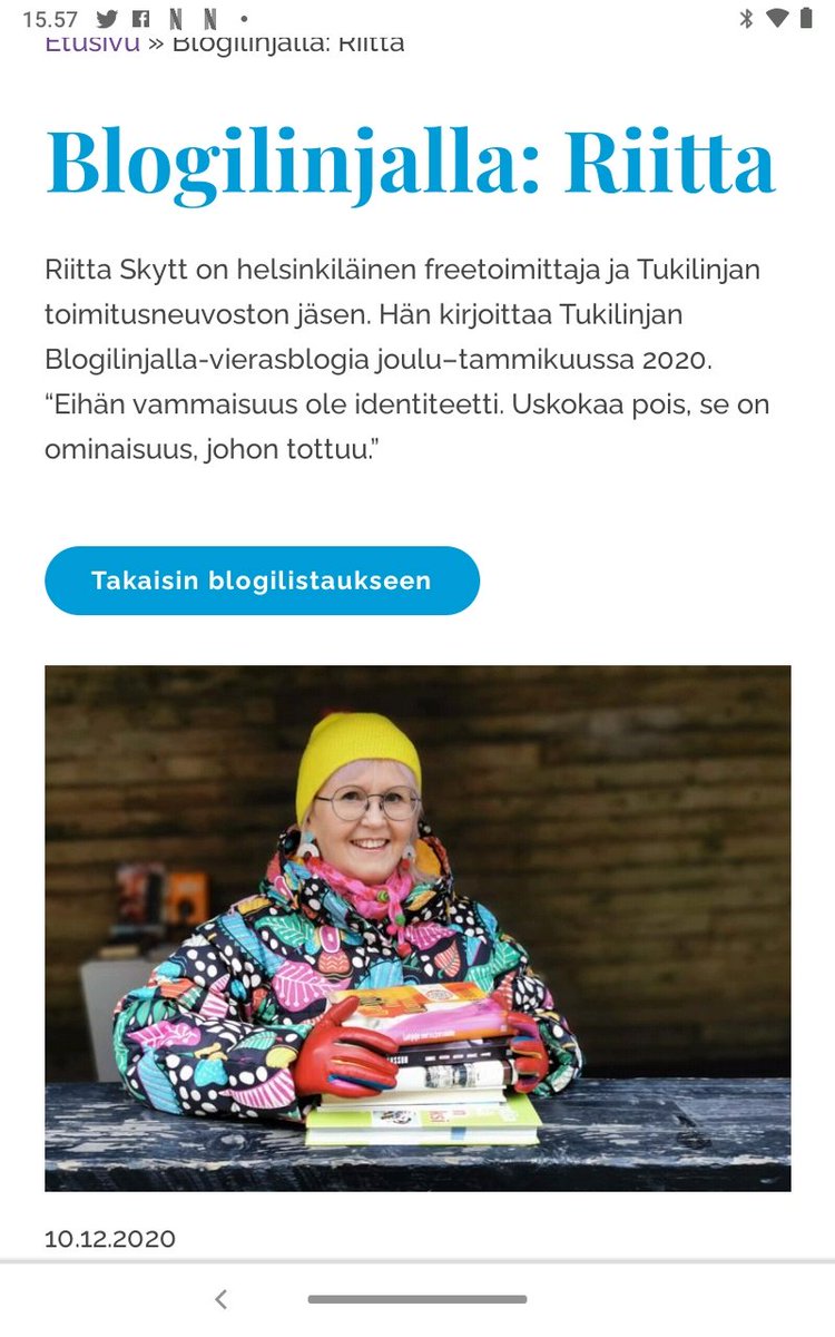 riittaskytt's tweet photo. Olen @Tukilinja lehden vierasbloggari ja joulu- ja tammikuun. Lue juttu Jani linkistä https://t.co/pIu6wBnAeT
#bloggari #blogging #blog #osteogenesisimperfecta https://t.co/qipMDaMFCE