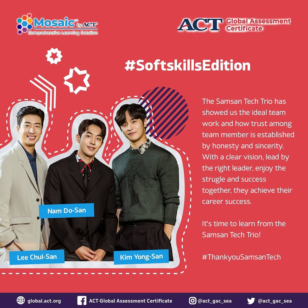 act_gac_sea's tweet photo. Let's learn from Samsan Tech Trio!
Mention in comment what other soft skills of the trio?
#Samsan #startup #dosan #chulsan #yongsan #softskills #ACT #GAC https://t.co/KNteVFI6V4