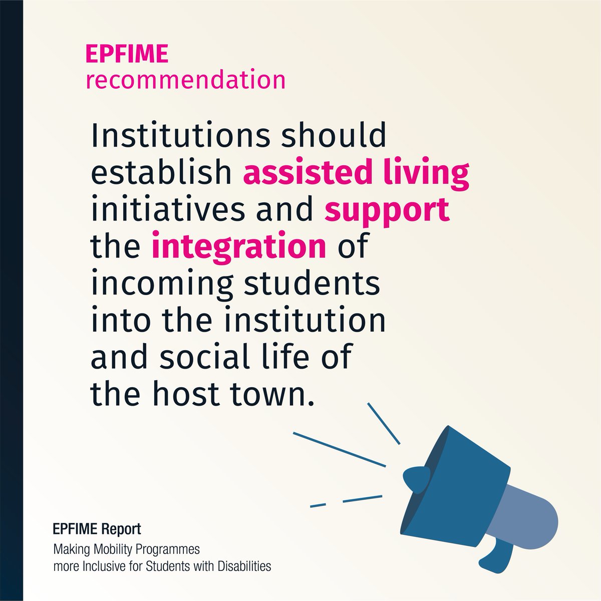 ESN_Int's tweet photo. 🔑 result #5 of the #EPFIME research report
Lack of information on the #accessibility of the campus transport, housing & social life.
Institutions should better support the #integration of incoming students.
Read more ➡️ https://t.co/7kHIPmqdK5
@SIHO_Tweets #moblity #HigherEd https://t.co/L0KNOCTQIh
