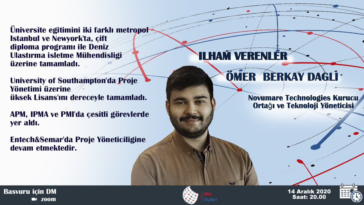 bilimelcileri_'s tweet photo. İlham verenlerin yeni konuğu Novumare Technologies Kurucu Ortağı ve Teknoloji Yöneticisi Ömer Berkay Dağlı 🥳

Bizlerle kendi yolculuğunda 
edindiği bilgi ve tecrübelerini paylaşacağı 14 Aralık tarihli söyleşimize katılmak için başvuru
formumuzu doldurmayı unutmayın!🗓️ https://t.co/6MSQySqKzA